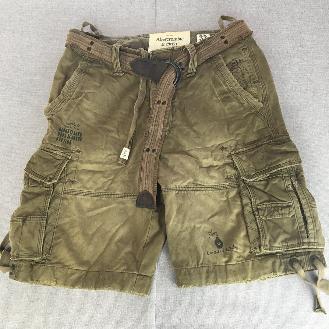 Abercrombie & Fitch Men Shorts Olive 33 sold