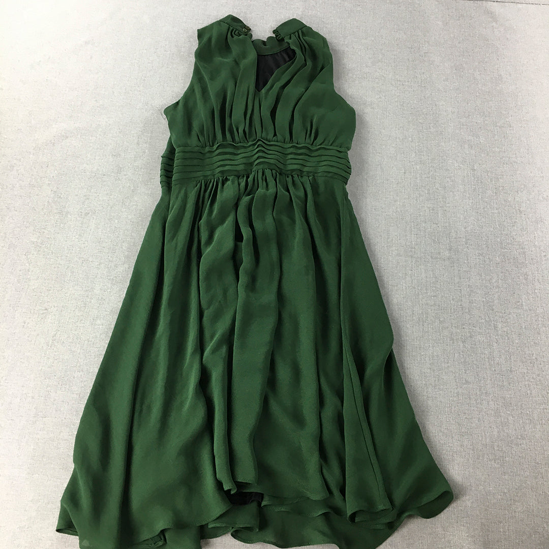 Clearance green pleated dress zara