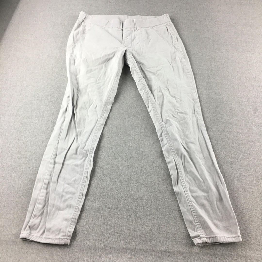 David Jones Womens Pants Size 14 White Stretch Fabric Casual
