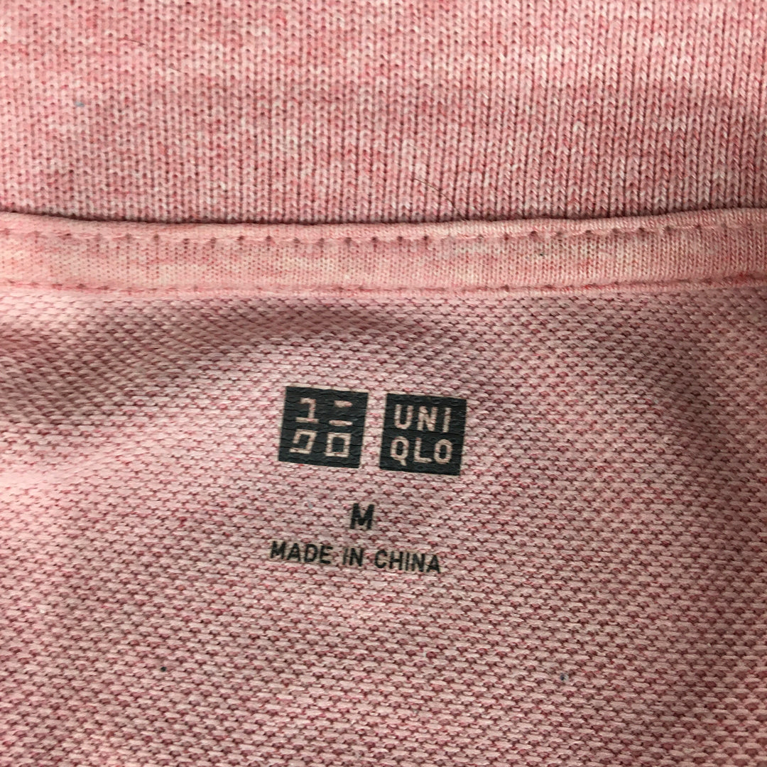 Uniqlo Mens Polo Shirt Size M Pink Collared Short Sleeve Rugby