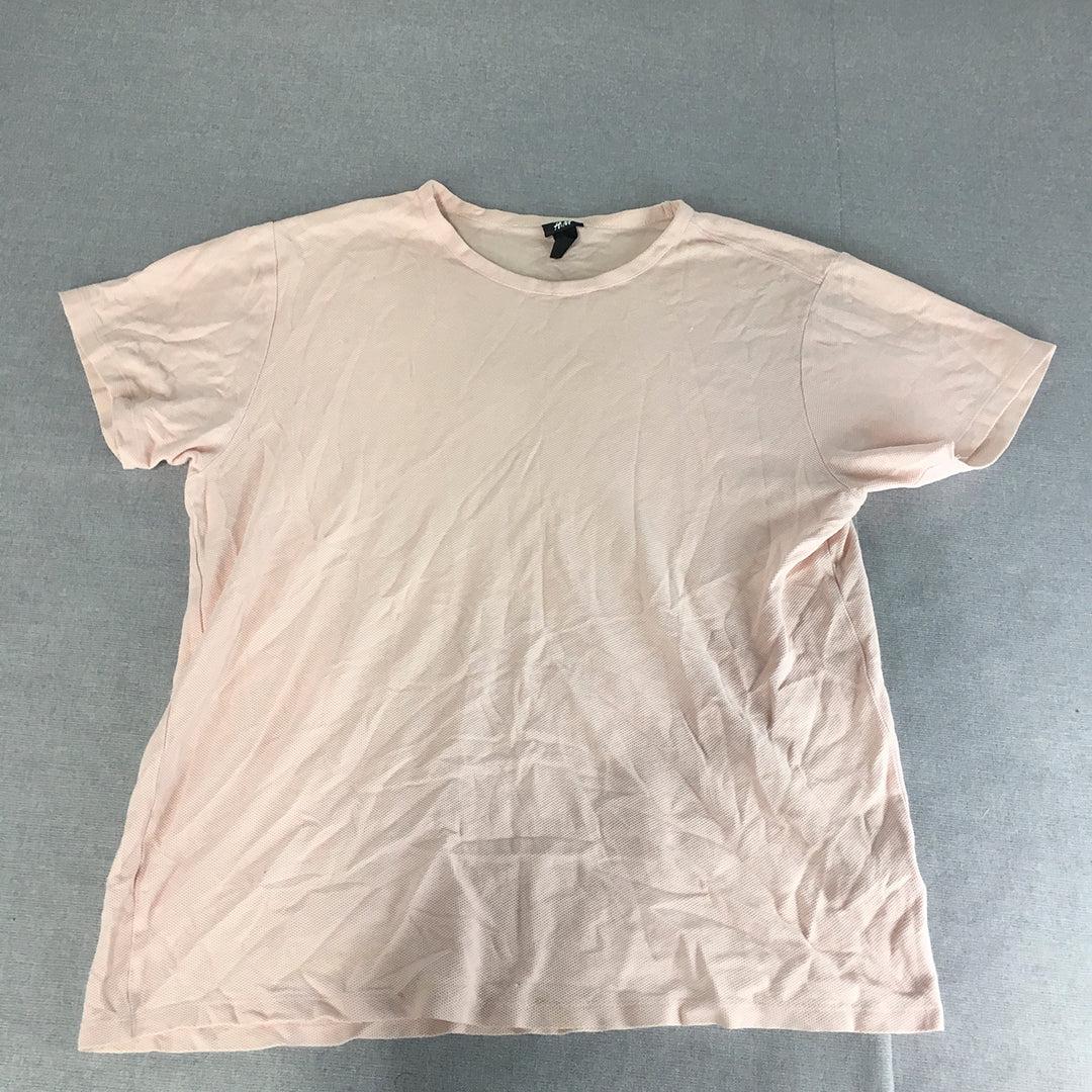 H&M Mens T-Shirt Size XL Pink Short Sleeve Crew Neck Top