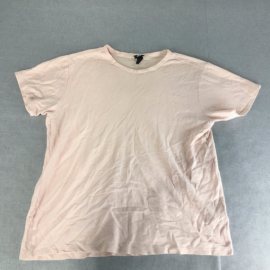 H&M Mens T-Shirt Size XL Pink Short Sleeve Crew Neck Top