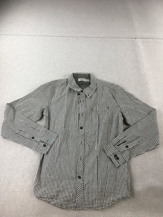 St Goliath Mens Shirt Size S Black White Checkered Long Sleeve Button-Up