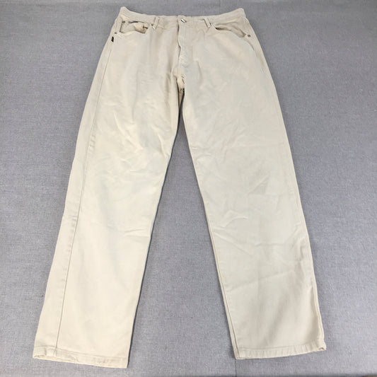 Vintage Jag Mens Jeans Size 34 Cream Beige Straight Leg