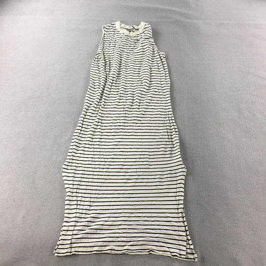 Camilla And Marc C&M Womens Dress Size 6 AU White Striped Midi Sleeveless