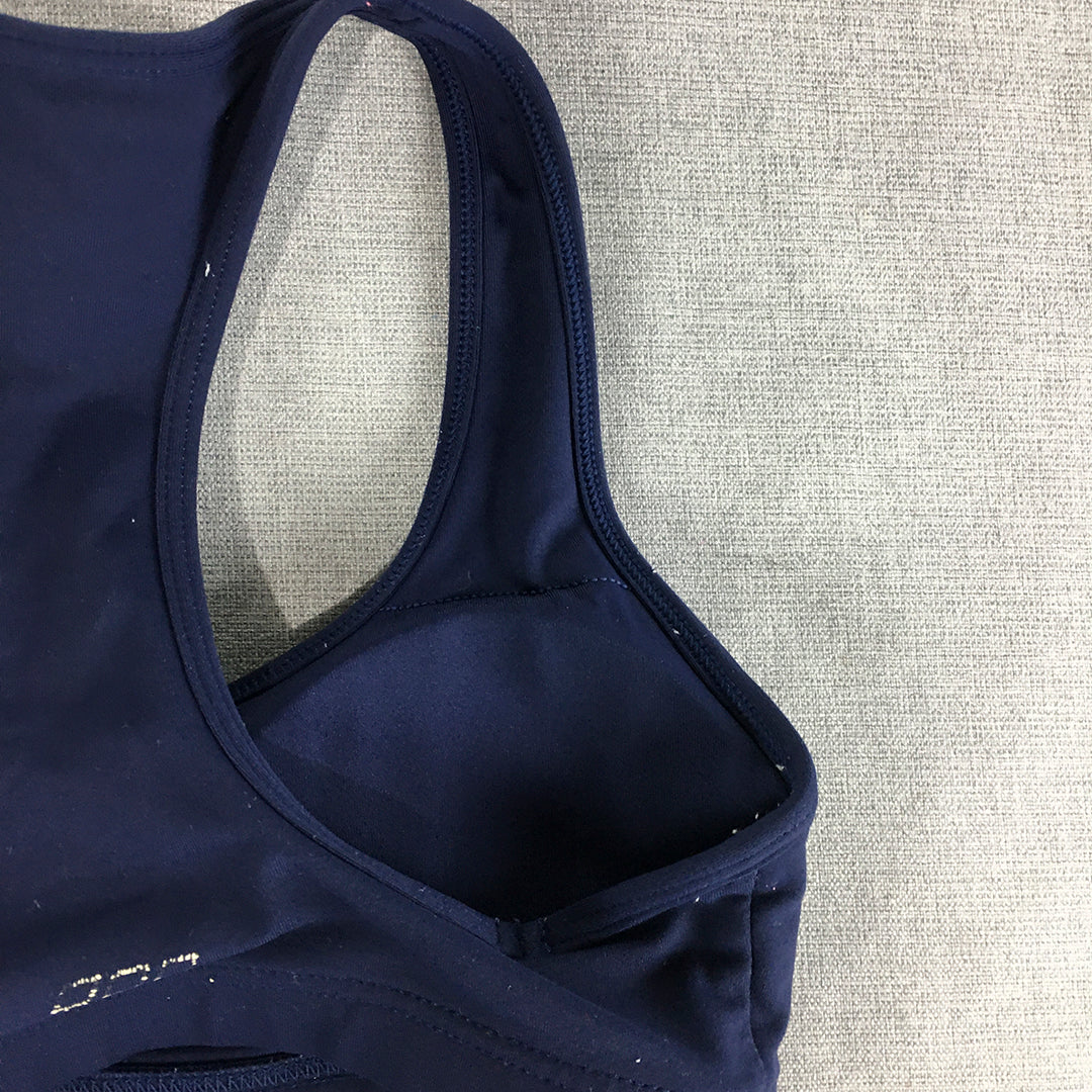 Lorna Jane Womens Sports Bra Size XS Navy Blue Cropped Top