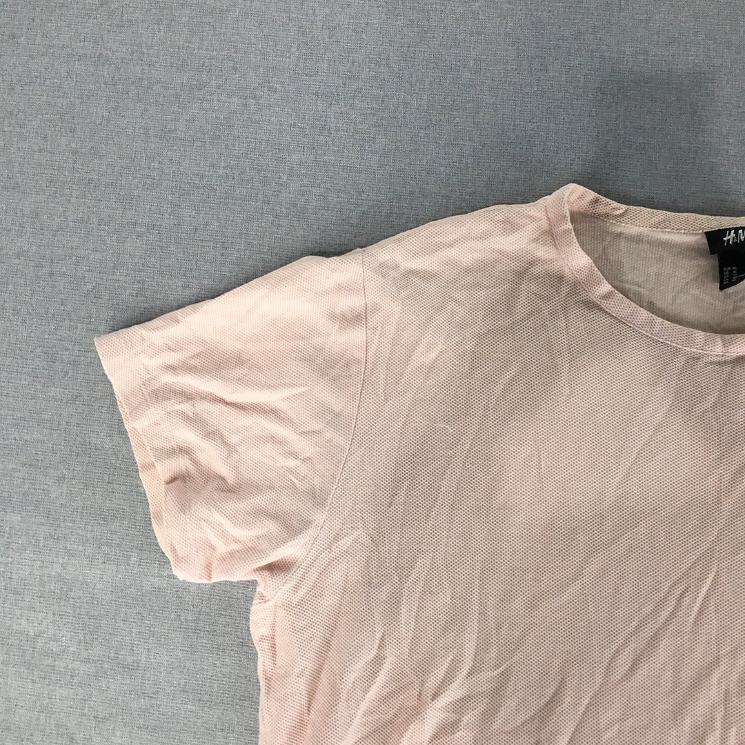 H&M Mens T-Shirt Size XL Pink Short Sleeve Crew Neck Top