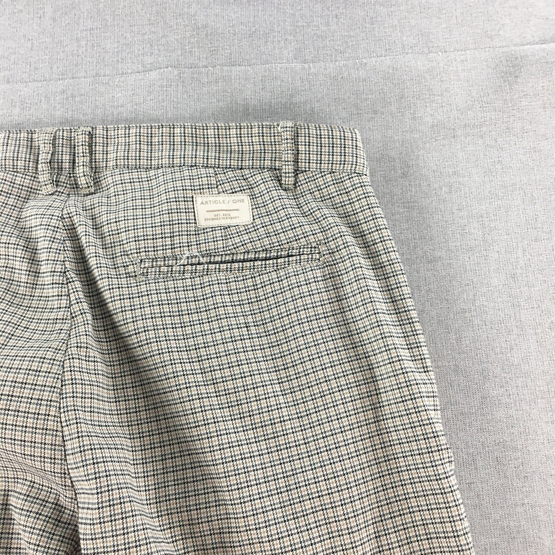 Article One Mens Chino Pants Size 36 Brown Houndstooth Straight Pockets