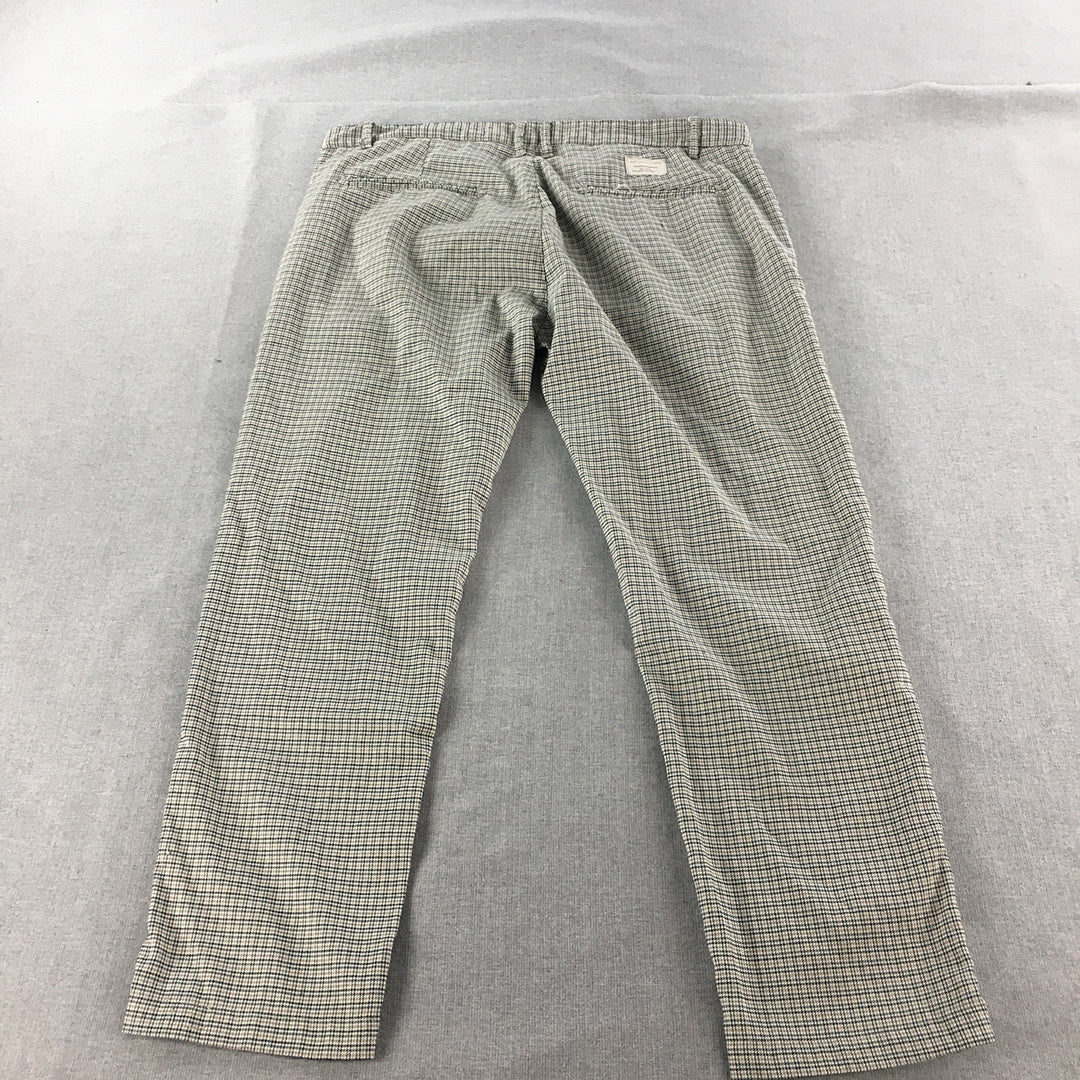 Article One Mens Chino Pants Size 36 Brown Houndstooth Straight Pockets