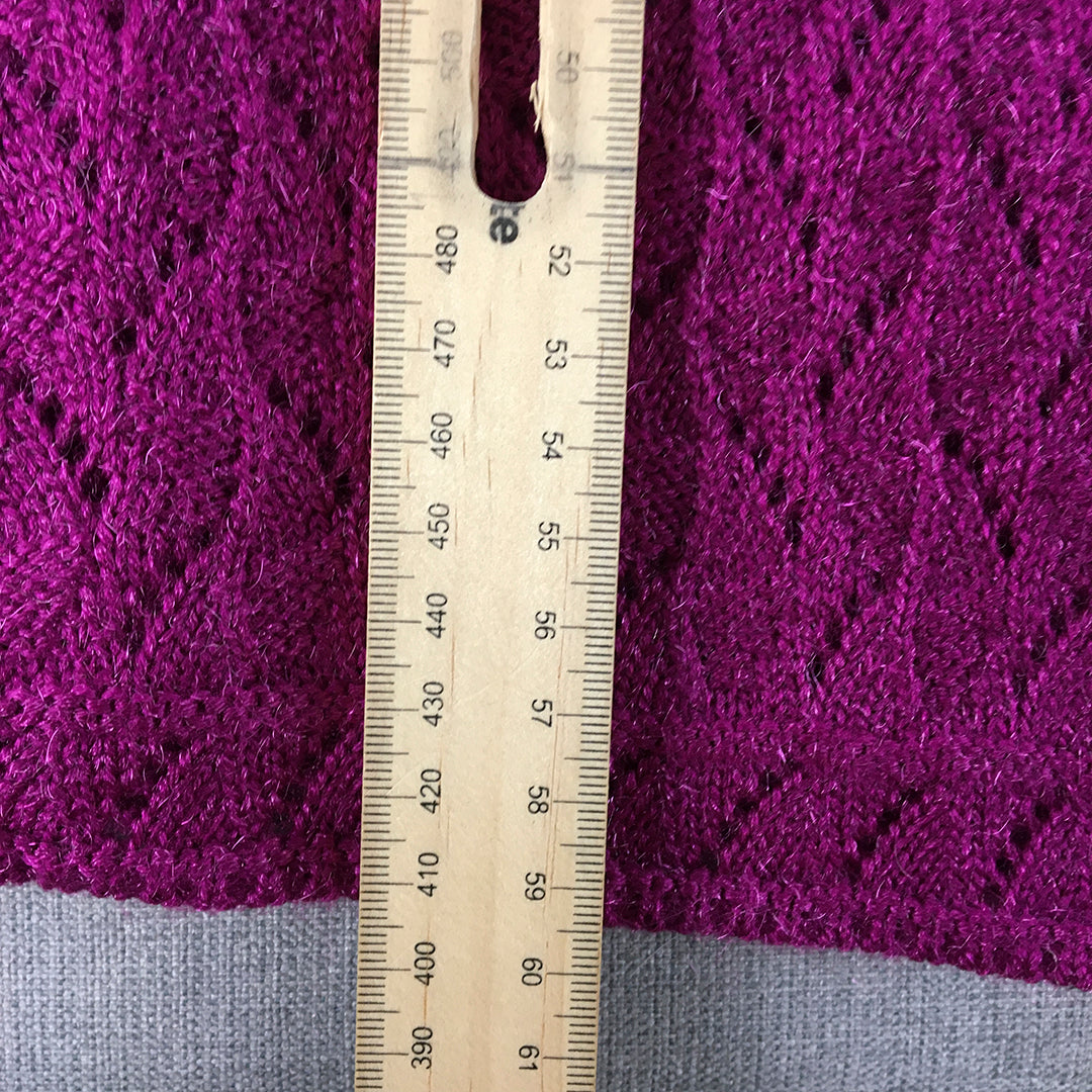 NEW Sportking Womens Cardigan Size XL Purple Button Up Cable Knit