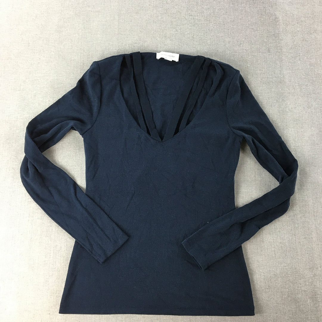 Witchery Womens Knit Top Size XS Blue Long Sleeve Stretch Knit Pullover