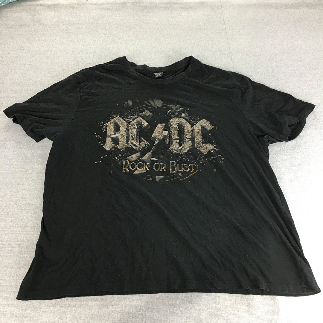 ACDC Rock Or Bust Mens T-Shirt Size 6XL Black Rock Band Short Sleeve Tee