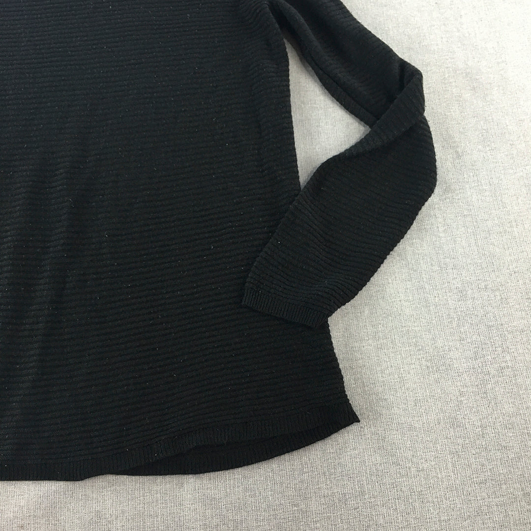 Vero Moda Womens Knit Sweater Size XL Black Mock Neck Jumper