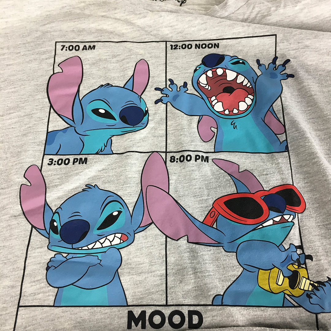 Disney Lilo & Stitch Womens T-Shirt Size XS Grey Short Sleeve Round Neck Top