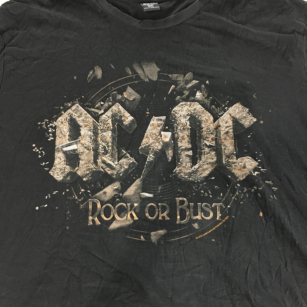 ACDC Rock Or Bust Mens T-Shirt Size 6XL Black Rock Band Short Sleeve Tee