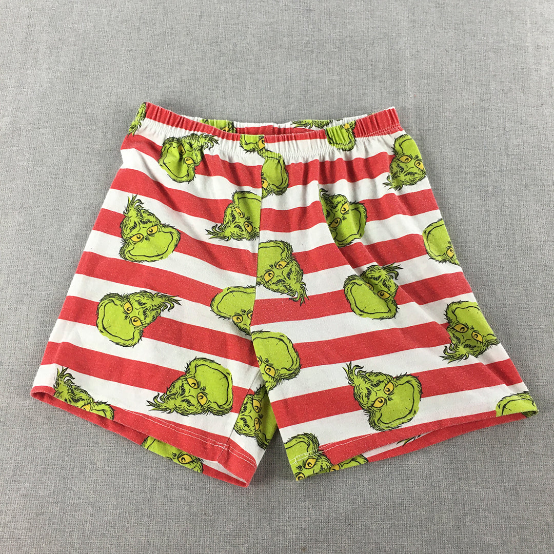 The Grinch Kids Shorts Size 8 Red White Elastic Waist Dr Seuss