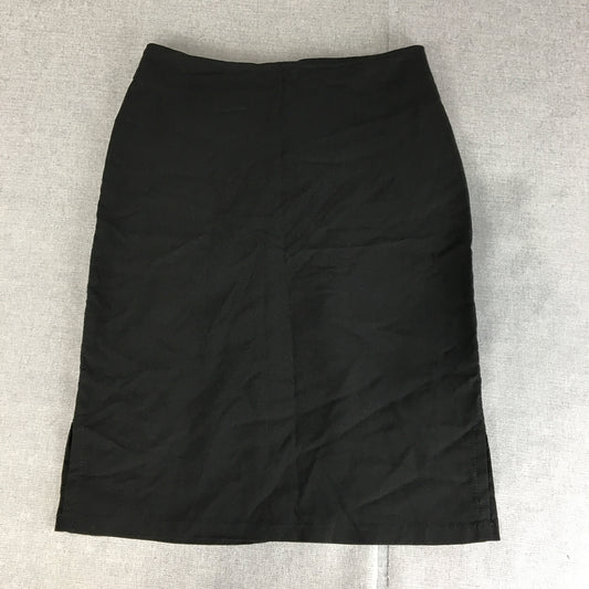 Vintage Love Love Womens Pencil Skirt Size 8 / XS Black Straight