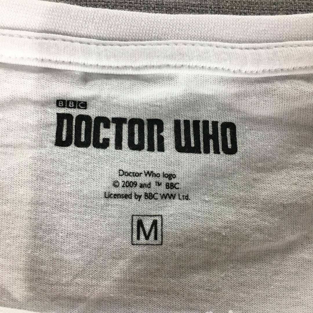 Doctor Who Mens T-Shirt Size M White Short Sleeve Time Lord Tee