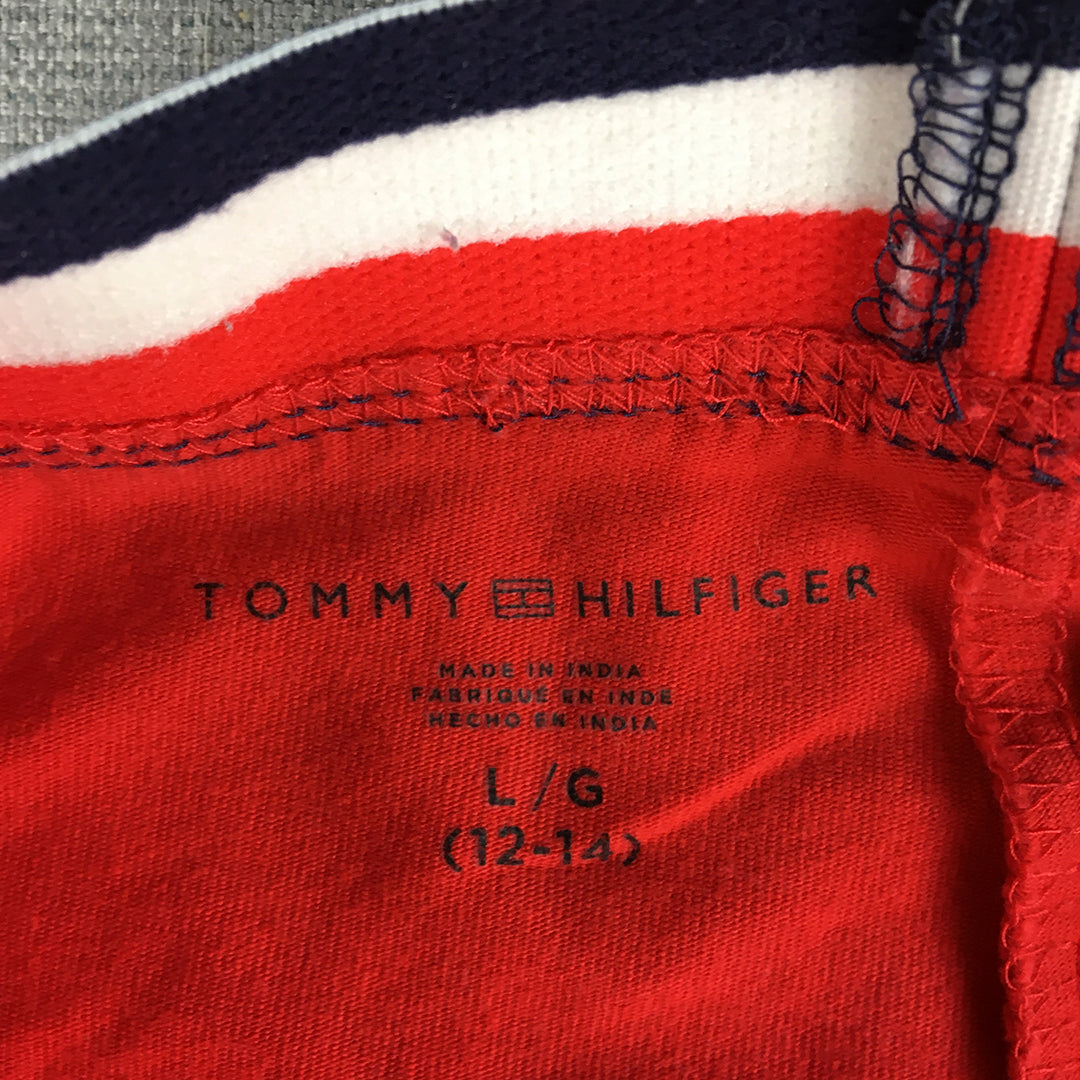 Tommy Hilfiger Kids Girls Leggings Size L (12 - 14 Yrs) Red Activewear Pants