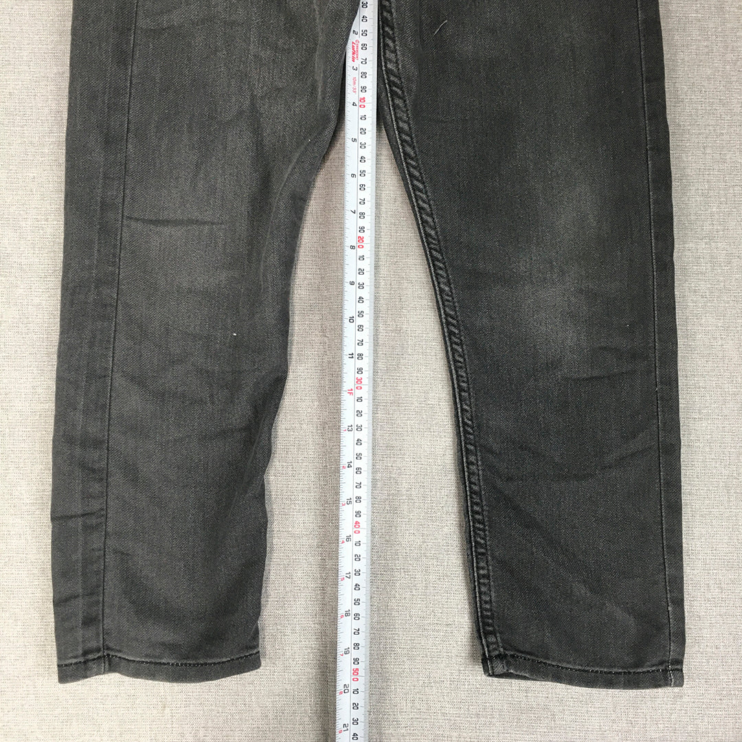 H&M Kids Boys Denim Jogger Jeans Size 8 - 9 Years Black Pockets Elastic Waist