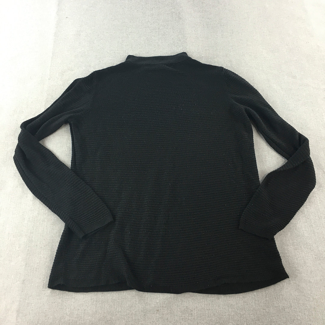 Vero Moda Womens Knit Sweater Size XL Black Mock Neck Jumper