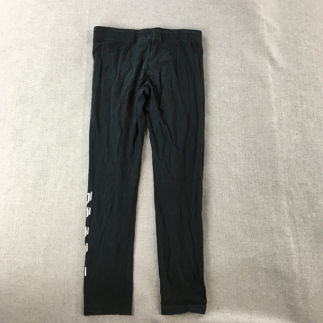 Nike Air Kids Girls Leggings Youth Size M (10 - 12 Years) Black Logo Pants