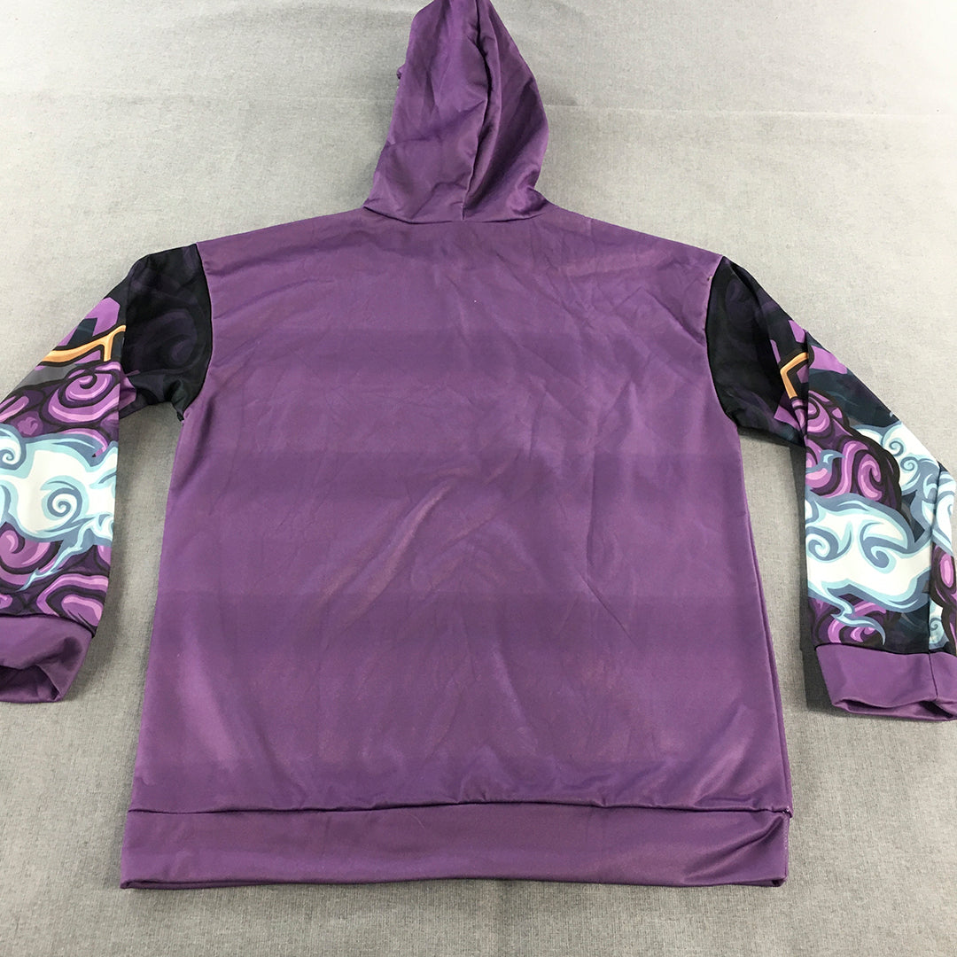 One-Piece Mens Hoodie Sweater Size XL Purple Anime Jumper