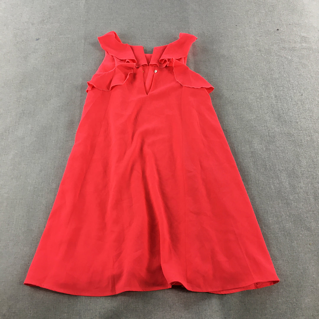 Tahlia By Minihaha Kids Girls Dress Size 12 Coral Red A-Line Short Sleeve