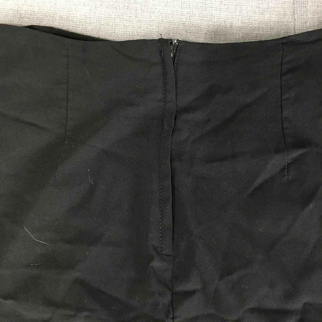 Vintage Love Love Womens Pencil Skirt Size 8 / XS Black Straight