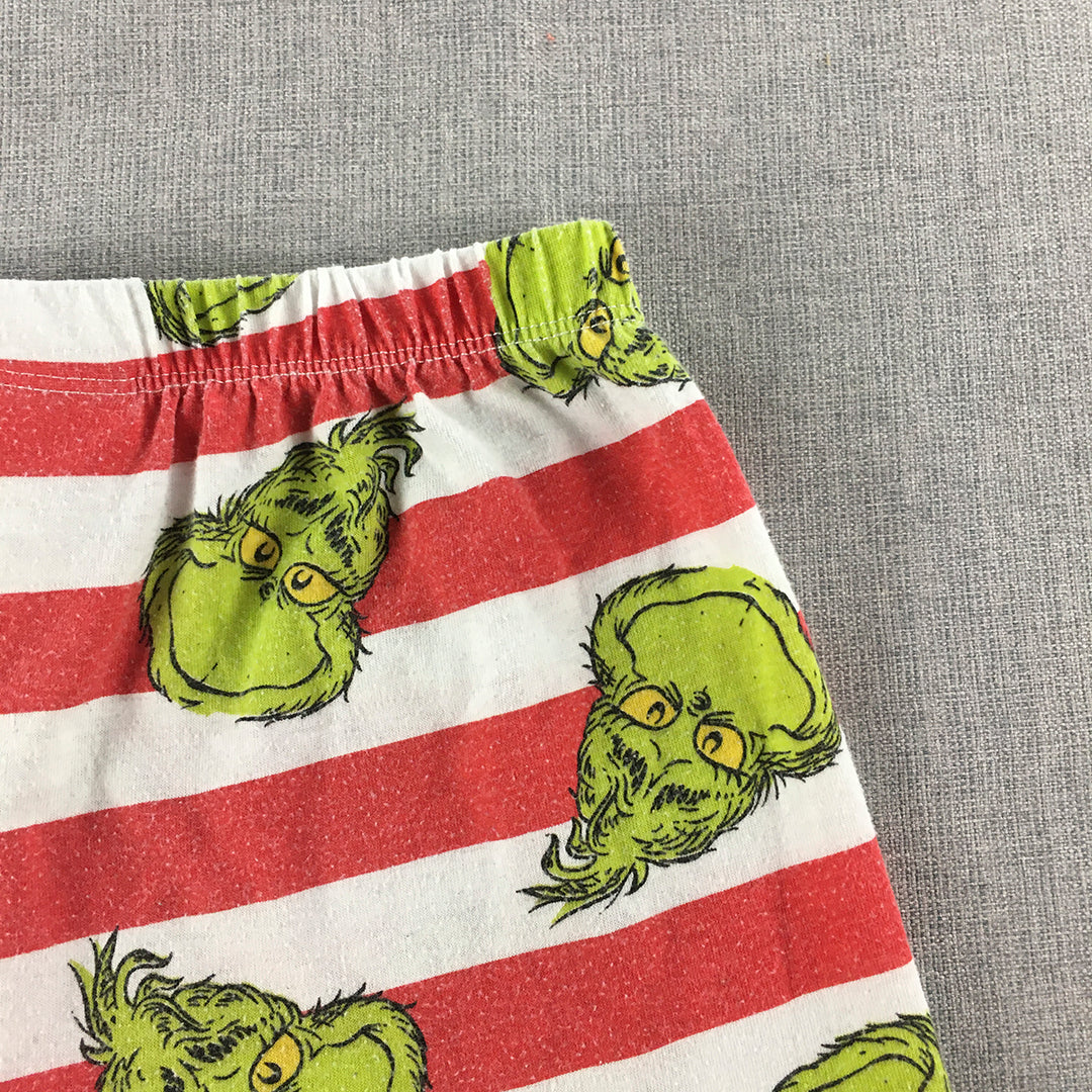 The Grinch Kids Shorts Size 8 Red White Elastic Waist Dr Seuss