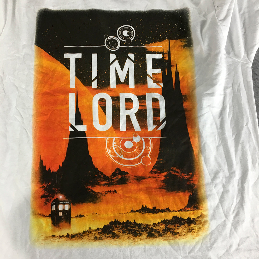 Doctor Who Mens T-Shirt Size M White Short Sleeve Time Lord Tee