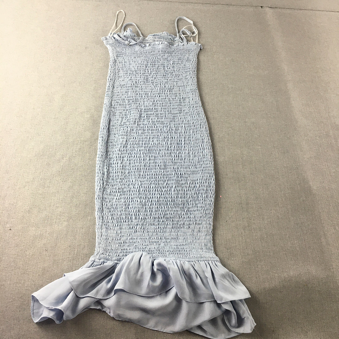 Winnie & Co Womens Bodycon Dress Size 8 Blue Stretch Mermaid Hem Sleeveless