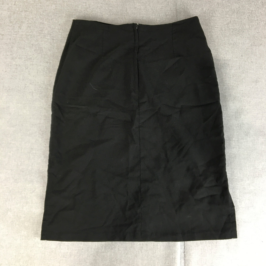 Vintage Love Love Womens Pencil Skirt Size 8 / XS Black Straight