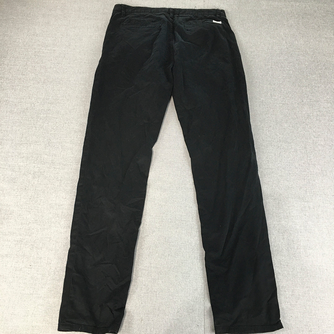 French Connection Mens Chino Pants Size 30 (W30 x L30) Black Straight