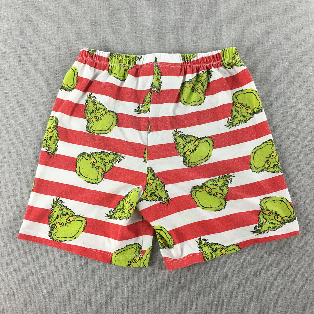 The Grinch Kids Shorts Size 8 Red White Elastic Waist Dr Seuss