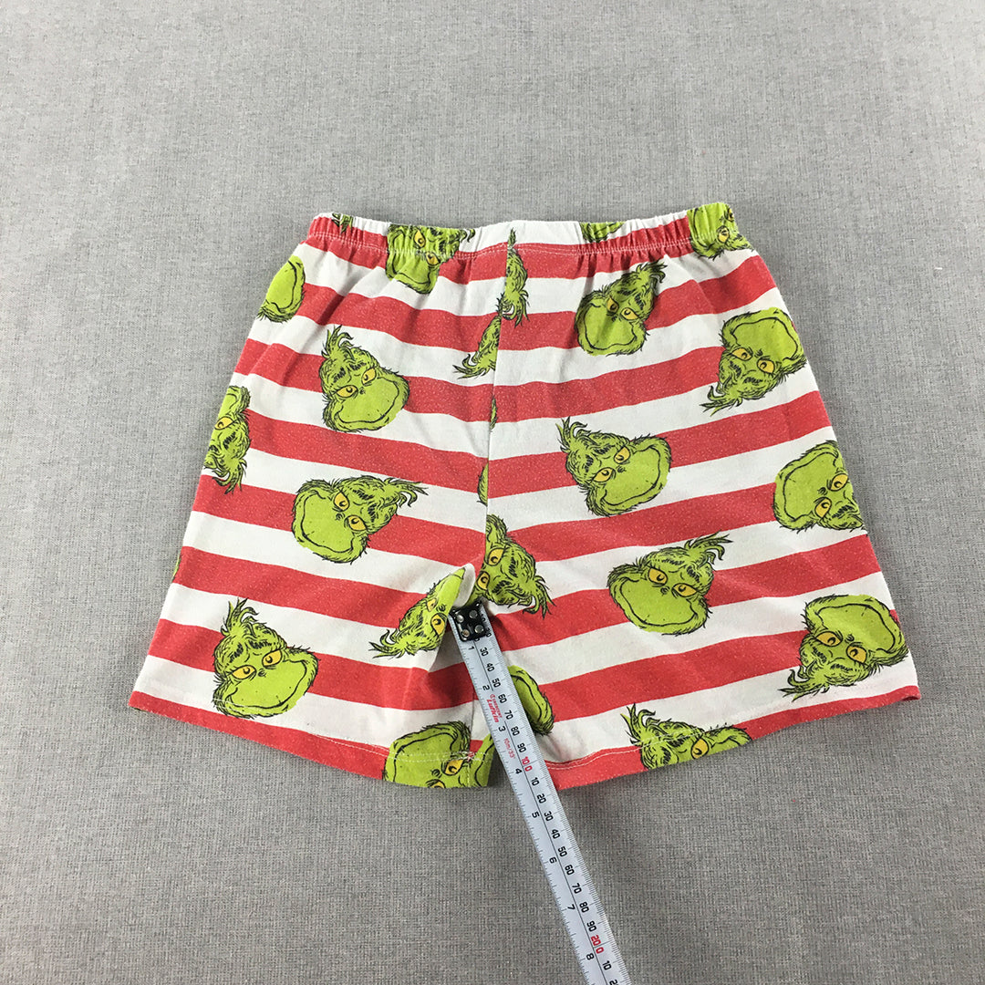 The Grinch Kids Shorts Size 8 Red White Elastic Waist Dr Seuss