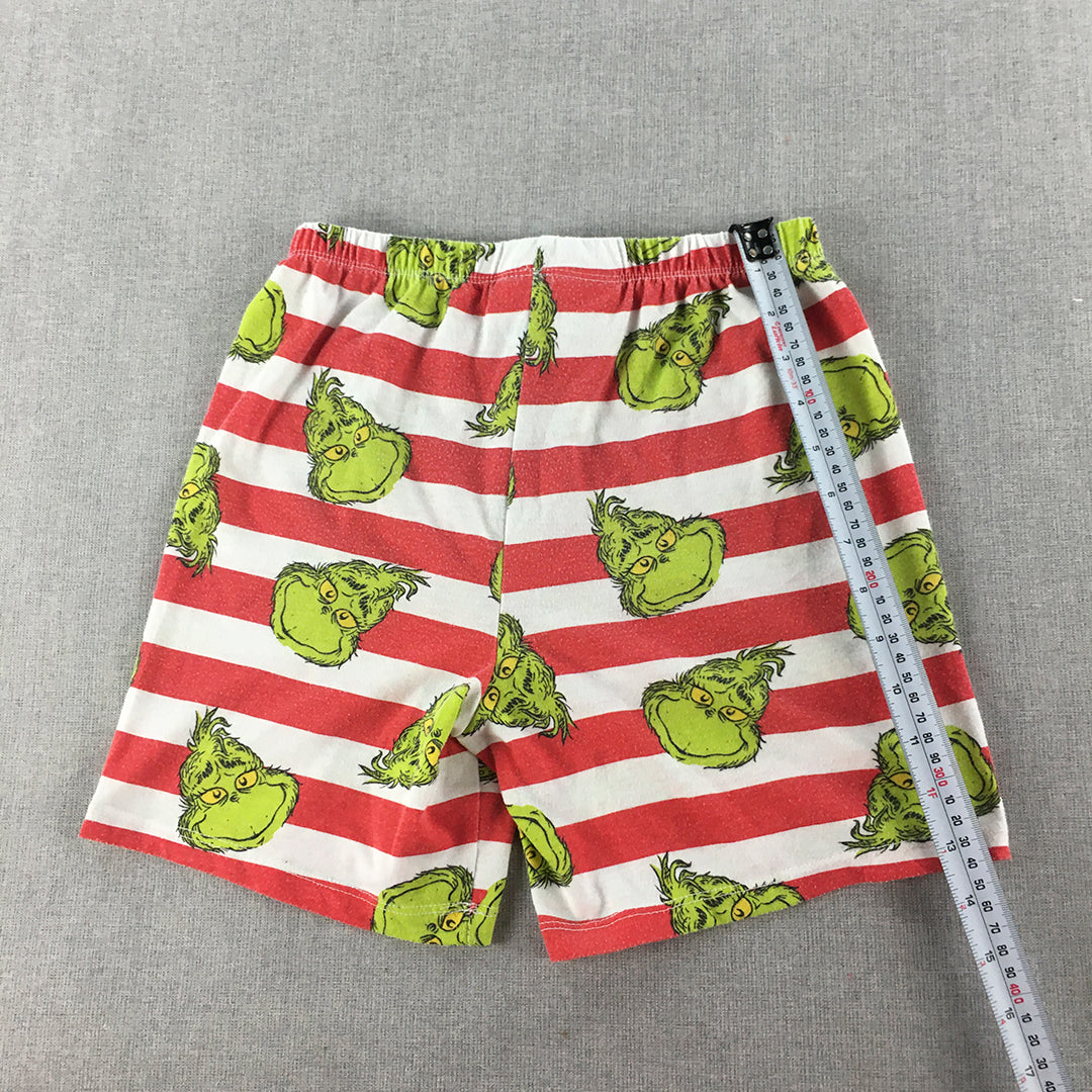 The Grinch Kids Shorts Size 8 Red White Elastic Waist Dr Seuss