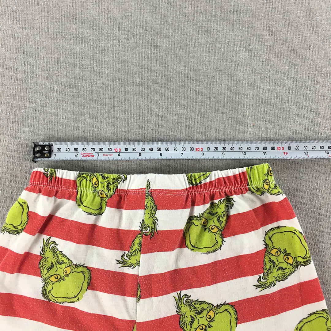 The Grinch Kids Shorts Size 8 Red White Elastic Waist Dr Seuss