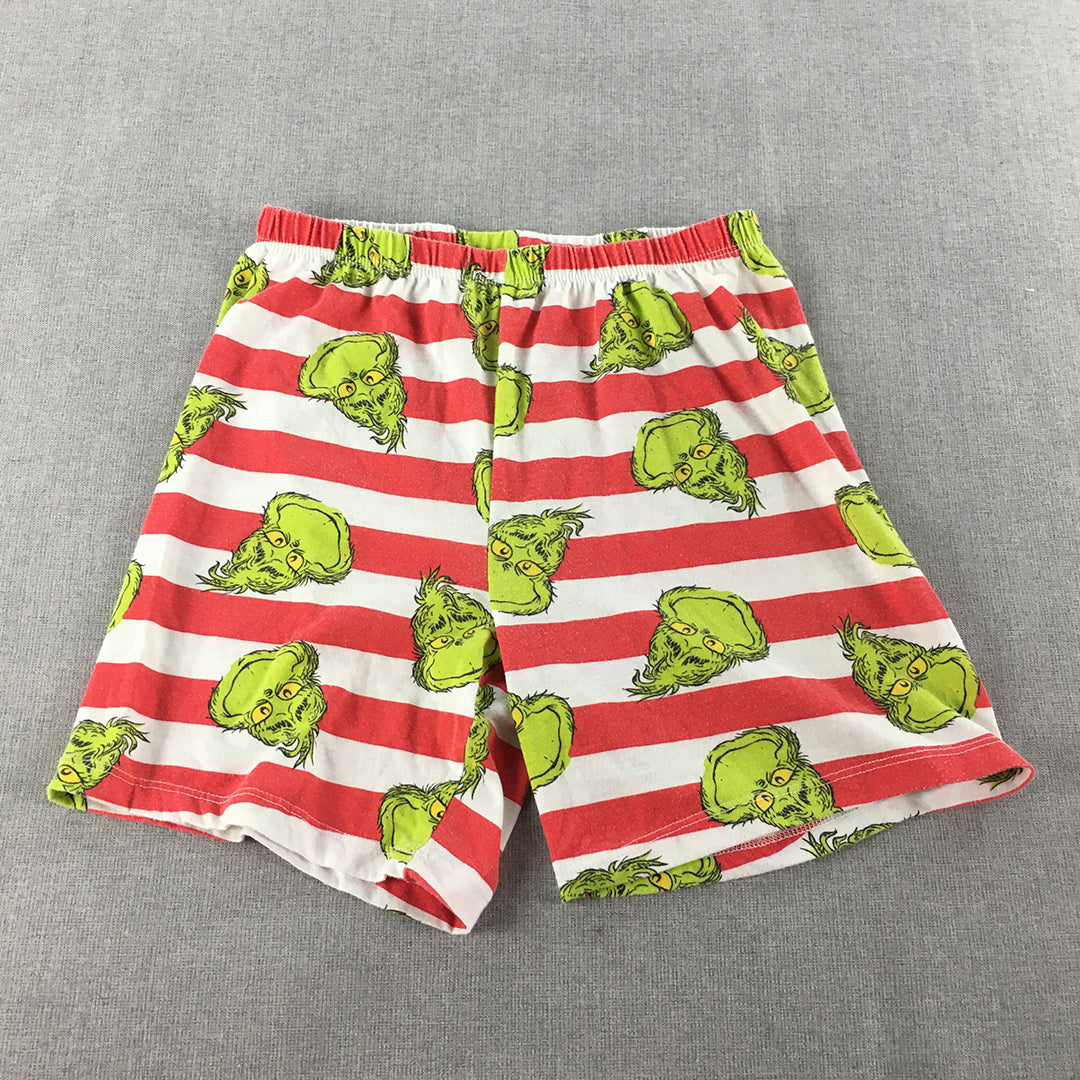 The Grinch Kids Shorts Size 10 Red White Elastic Waist Dr Seuss