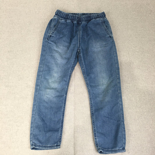 H&M Kids Boys Denim Jogger Jeans Size 8 - 9 Years Pockets Elastic Waist Blue