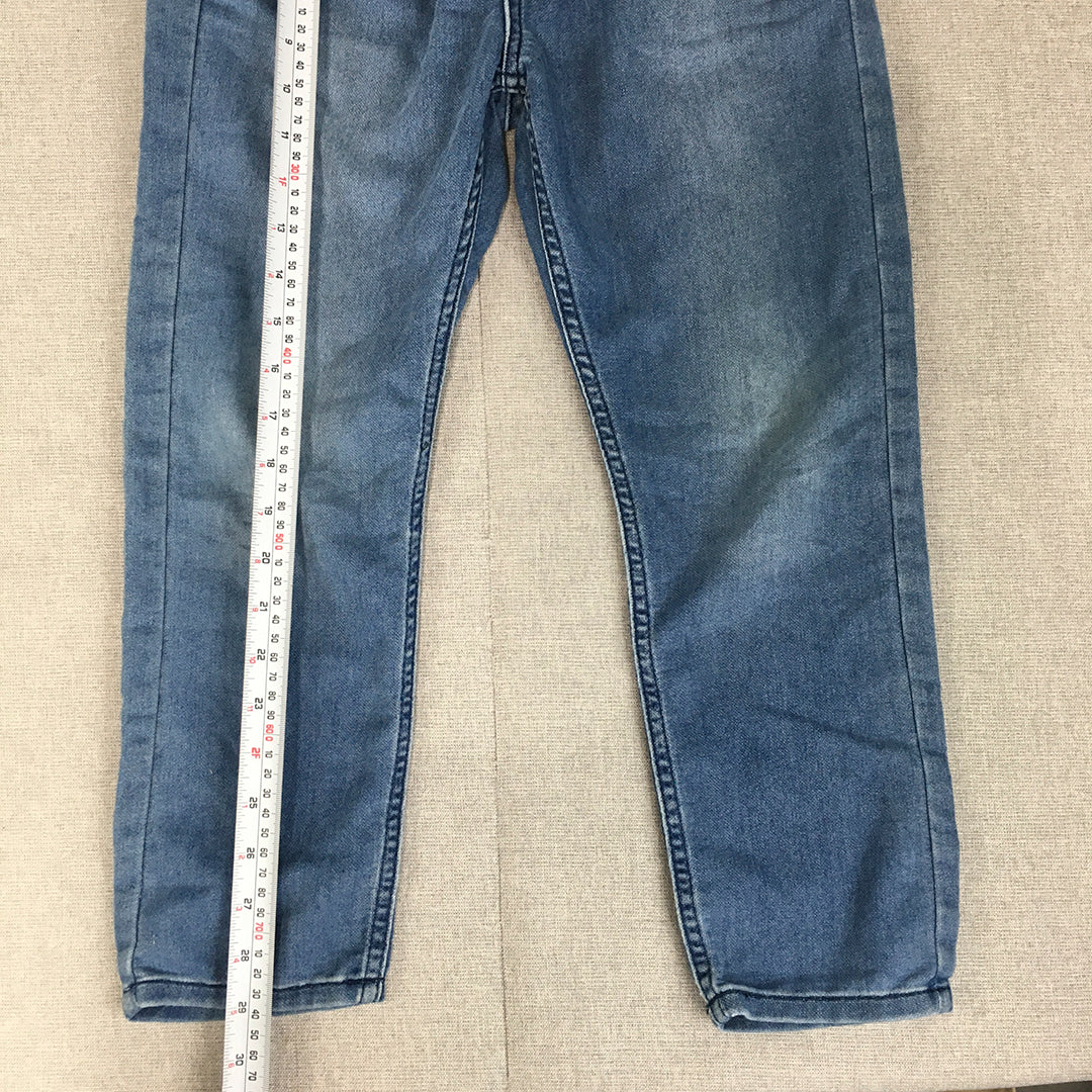 H&M Kids Boys Denim Jogger Jeans Size 8 - 9 Years Pockets Elastic Waist Blue