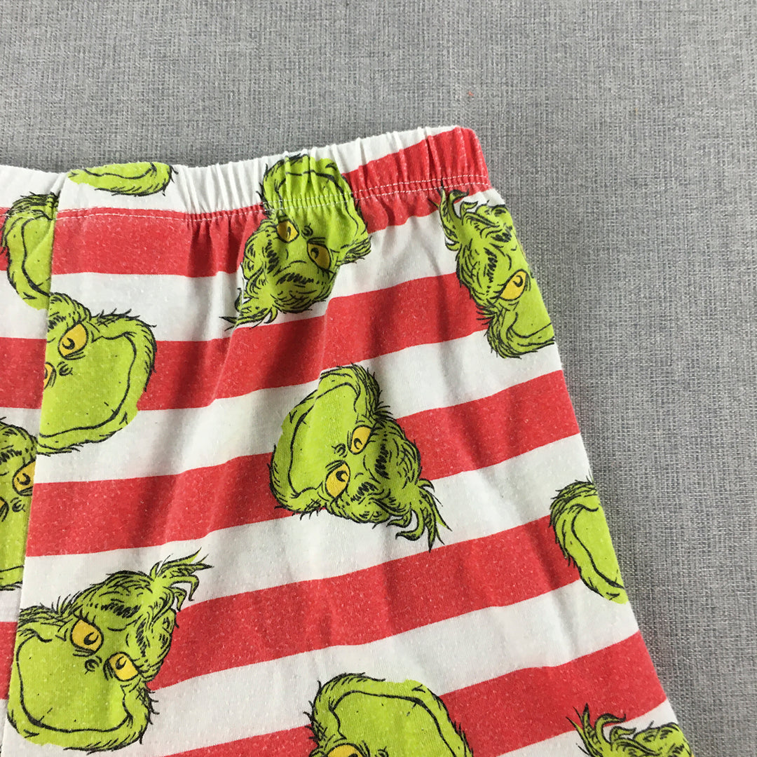 The Grinch Kids Shorts Size 10 Red White Elastic Waist Dr Seuss