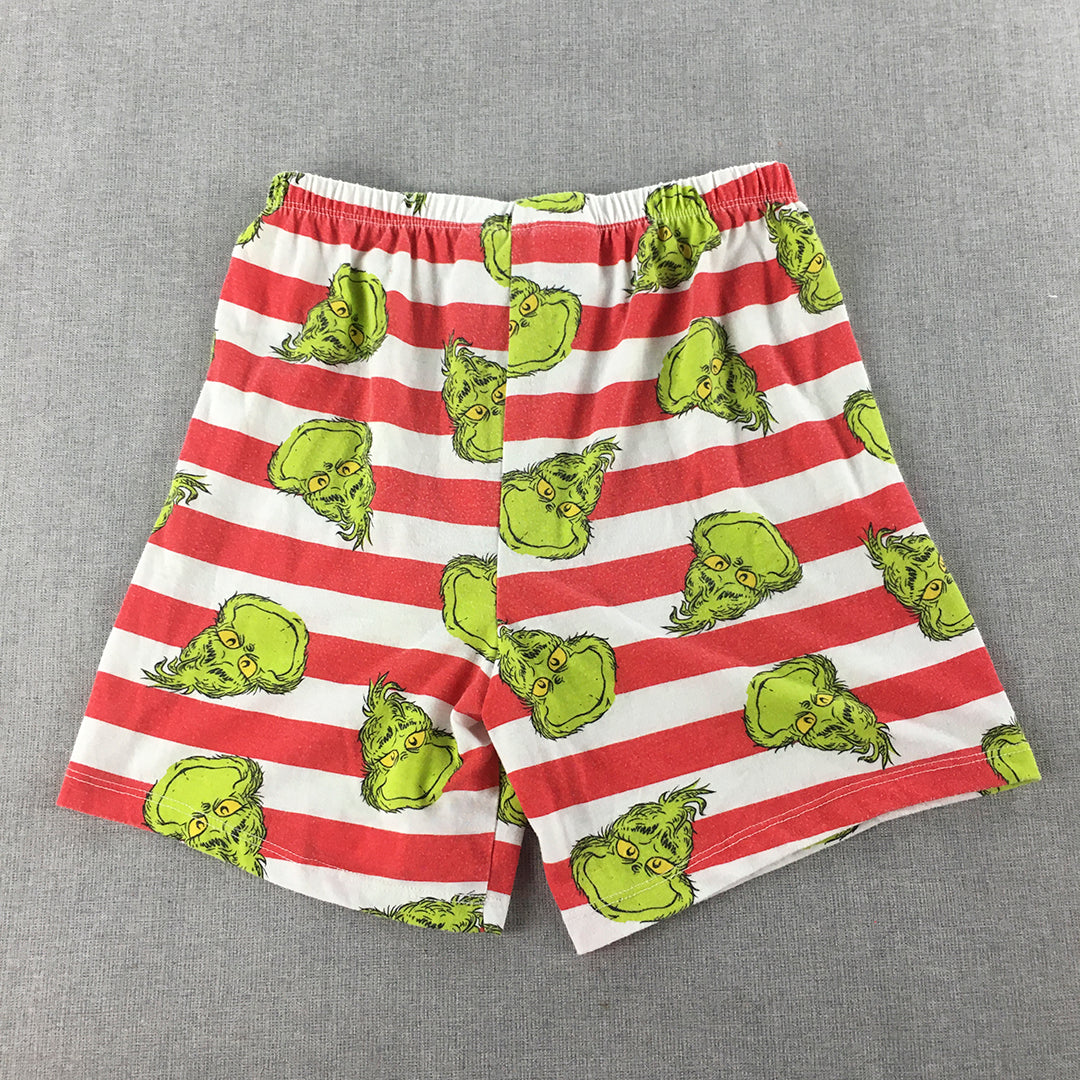 The Grinch Kids Shorts Size 10 Red White Elastic Waist Dr Seuss