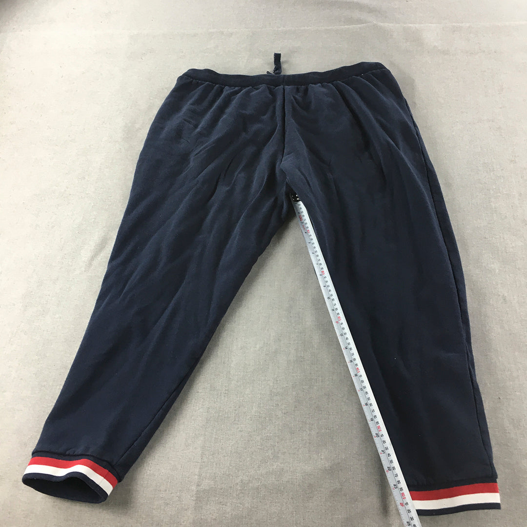 FILA Womens Tracksuit Pants Size 20 Navy Blue Logo Drawstring Jogger