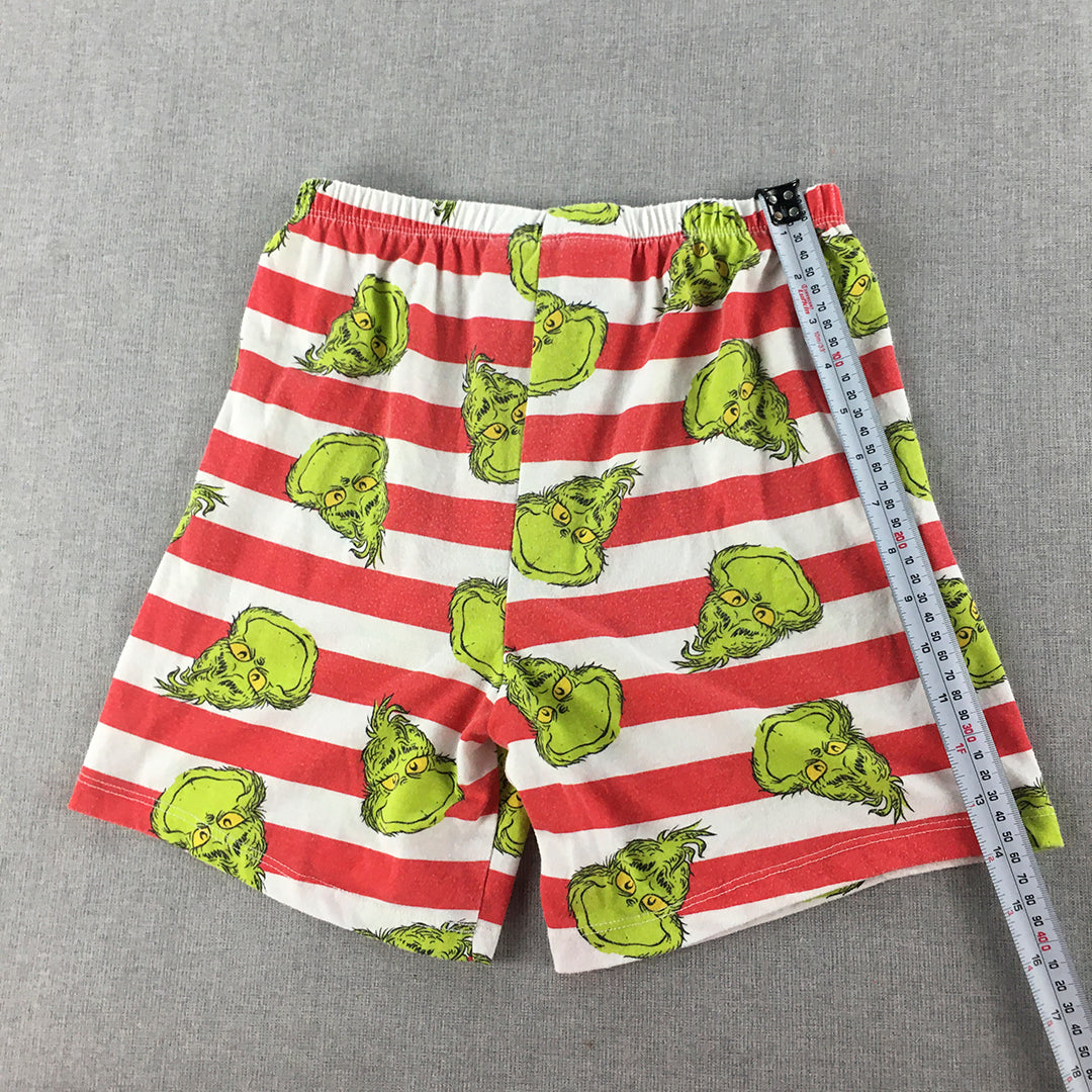 The Grinch Kids Shorts Size 10 Red White Elastic Waist Dr Seuss