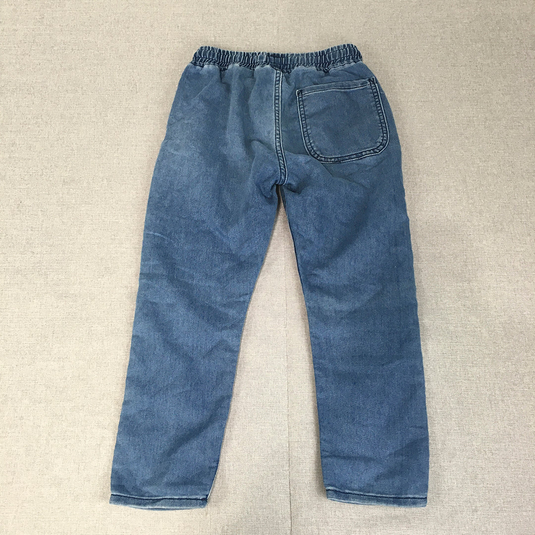 H&M Kids Boys Denim Jogger Jeans Size 8 - 9 Years Pockets Elastic Waist Blue