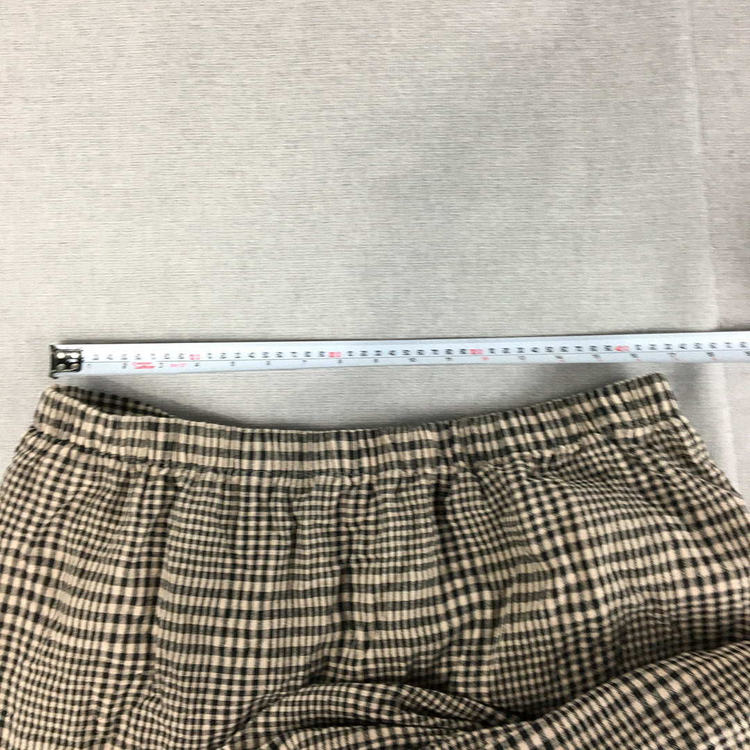 French Connection Womens Tiered A-Line Skirt Size 12 Brown Elastic Waist Check