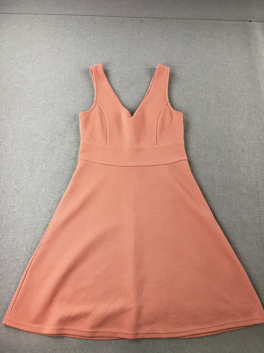 Valleygirl Womens Mini Dress Size M Pink A-Line Sleeveless V-Neck Stretch