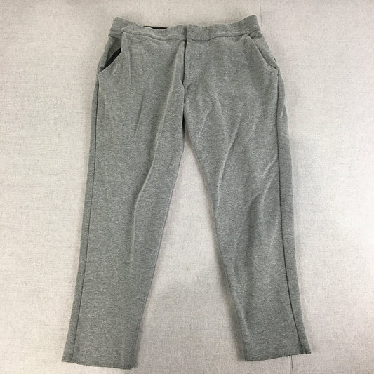 Zara Man Pants Size L Grey Elastic Waist Pockets Ankle Length Trousers