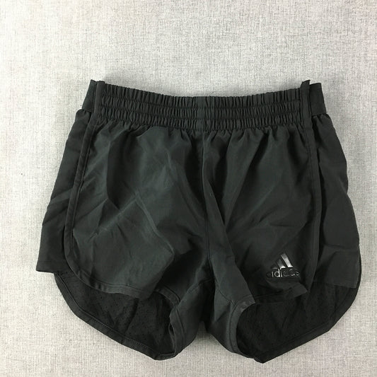 Adidas Kids Boys Shorts Size 9 - 10 Years Black Elastic Waist Running Athletic